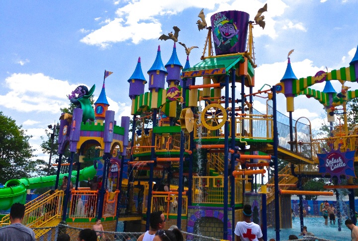 The water park at Sesame Place will keep your kids splashing and playing when its hot out.