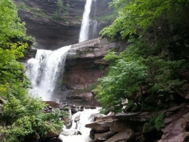 Kaaterskill Falls is a two-stage waterfall of Kaaterskill Creek, located in the eastern Catskill Mountains of New York