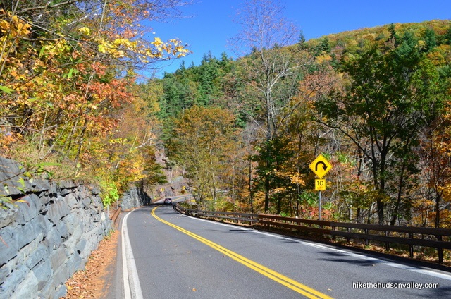 Travel down the scenic road throughout Kaatersill Falls and enjoy the sights of the magnificent trees and rock retaining walls