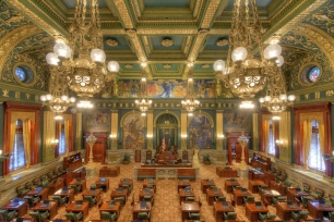 Designed in 1902 with a Beaux-Arts style with decorative Renaissance themes throughout, the state capitol of Pennsylvania is a place to check out.