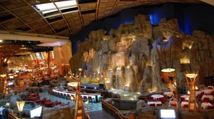 The scenery inside is simply amazing. You can walk through the waterfalls to get to other parts of the casino.