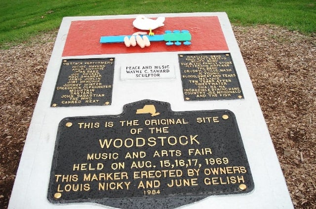 The Plaque commemorating where Woodstock took place