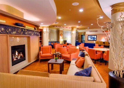 Warm and Cozy Courtyard Marriott Lobby