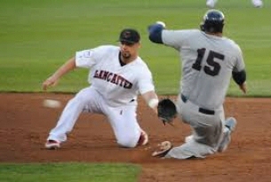 Lancaster Barnstormers on the field versing the York Revolution.