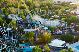 Hersheypark is a family theme park situated in Derry Township, Pennsylvania, United States, about 15 miles east of Harrisburg, and 95 miles west of Philadelphia.